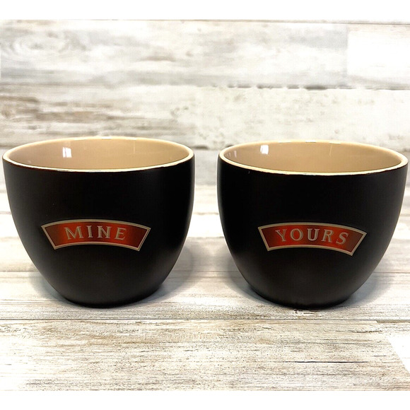 Baileys Irish Cream Yours and Mine Set of 2 Cups Mugs Dessert Bowls Date - Picture 1 of 6